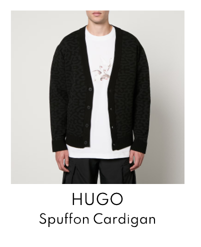 HUGO Spuffon Intarsia-Knit Cardigan