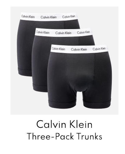 Calvin Klein Men's Three-Pack Cotton-Jersey Trunks - Black
