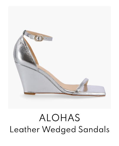 ALOHAS Women's Gate Shimmer Leather Wedged Sandals