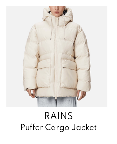Rains Alta Coated Shell Puffer Cargo Jacket W3T3