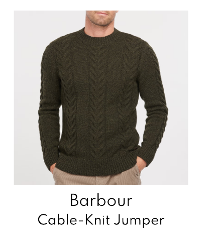 Barbour Men's Cotton-Blend Cable-Knit Jumper