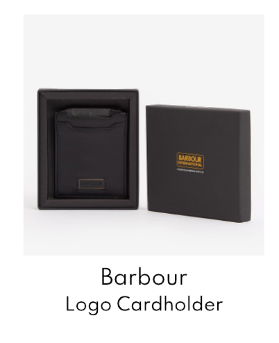 Barbour Men's Logo Leather & Tartan Cardholder - Black