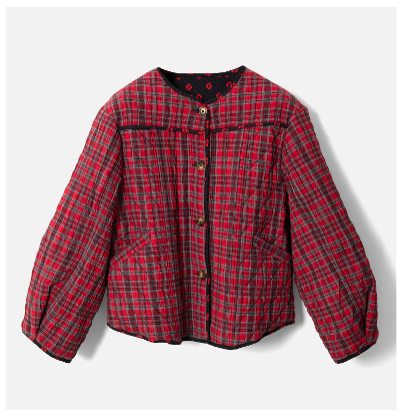 Damson Madder Women's Macy Quilted Reversible Jacket - Red Check