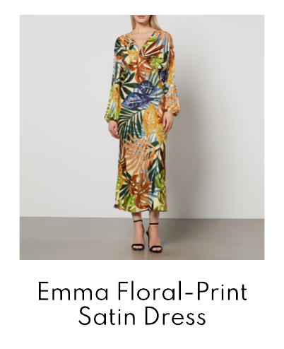 Never Fully Dressed Emma Floral-Print Satin Dress
