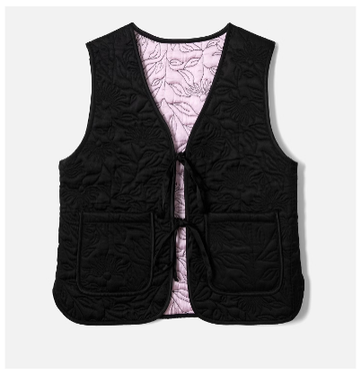 Damson Madder Arte Embroidered Quilted Shell Gilet
