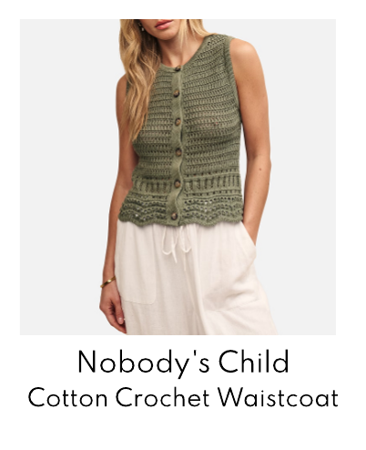 Nobody's Child Organic Cotton Crochet Waistcoat