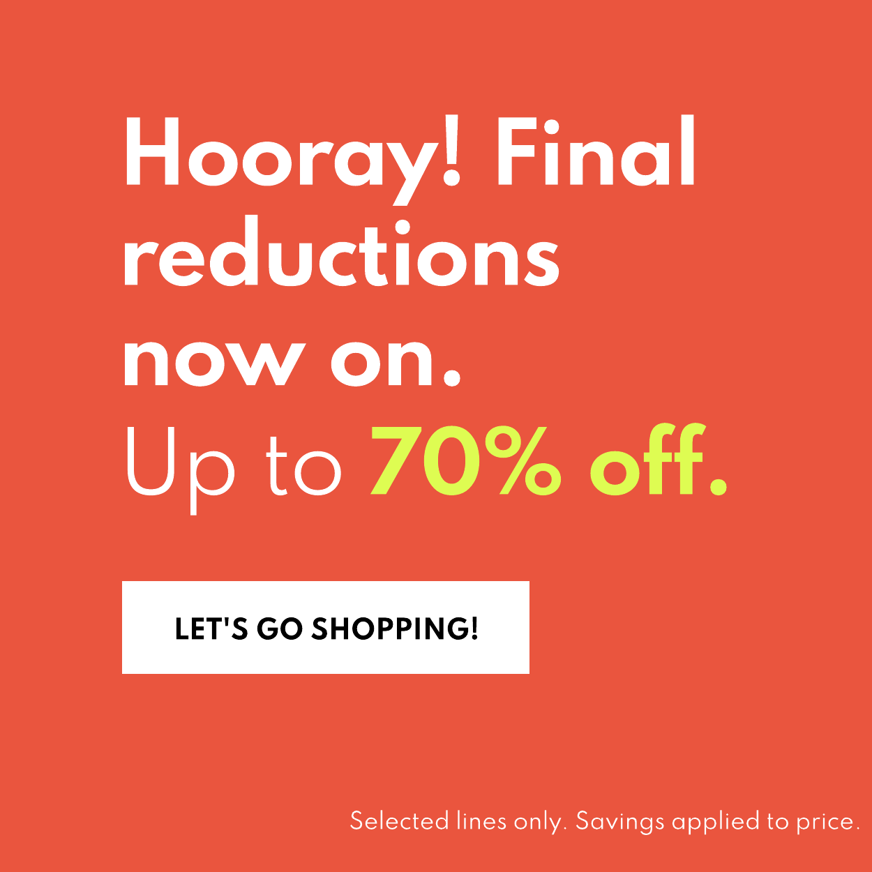 sale banner | up to 70% off further reductions