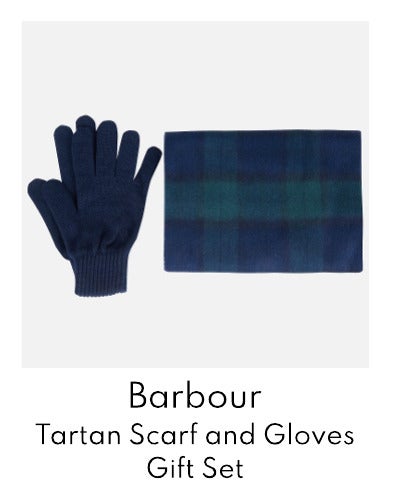 Barbour tartan Scarf and gloves gift set