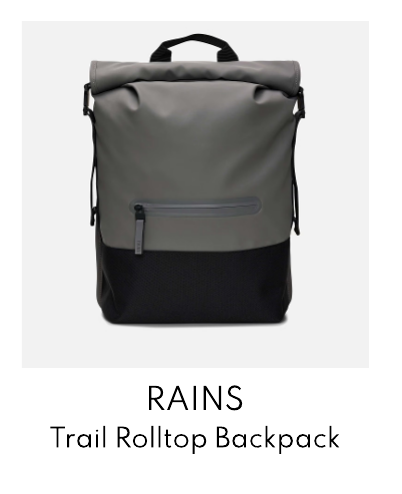 RAINS Trail Matte Shell Rolltop Backpack