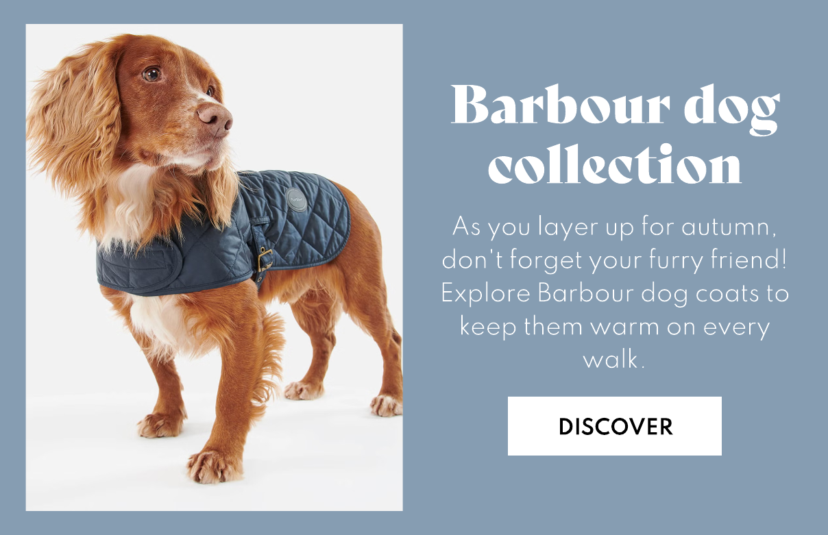 Barbour dog coats. Shop now.