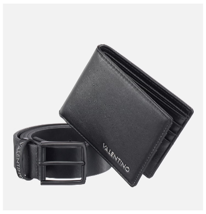 Valentino Planet Faux Leather Wallet & Belt Gift Set