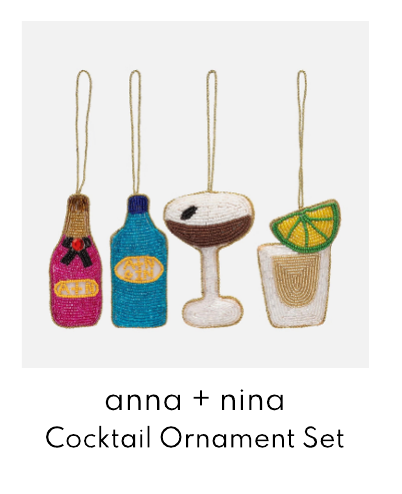 Anna + Nina Cocktail Ornament Set of 4