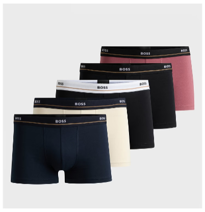 BOSS Bodywear Five-Pack Cotton-Jersey Boxer Shorts