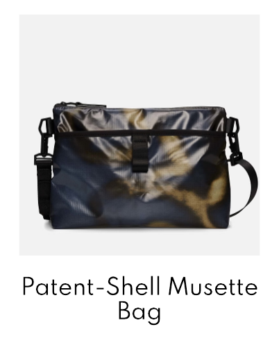 RAINS Sibu Coated Patent-Shell Musette Bag