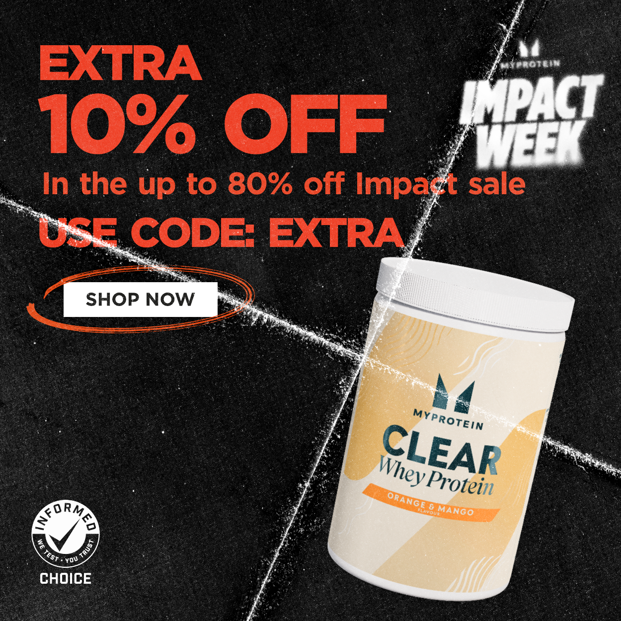 Extra 10% off in the up to 80% off Impact sale, use code: EXTRA