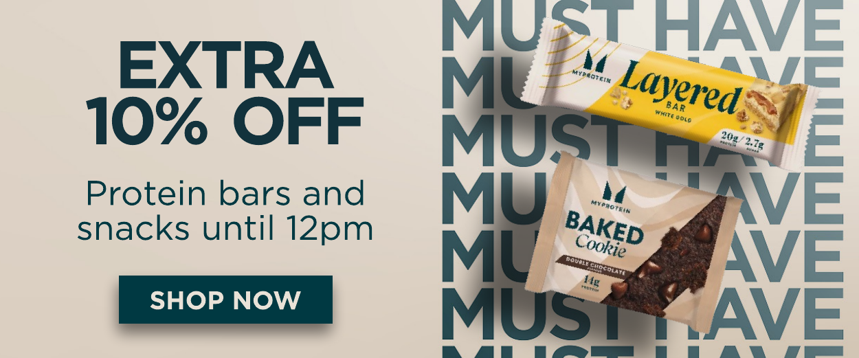Extra 10% off bars and snacks