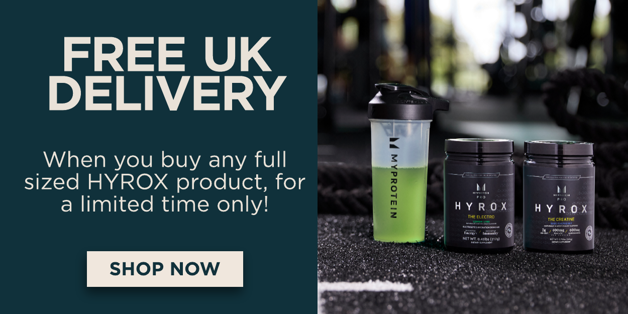 Free UK Delivery when you buy any full sized HYROX product