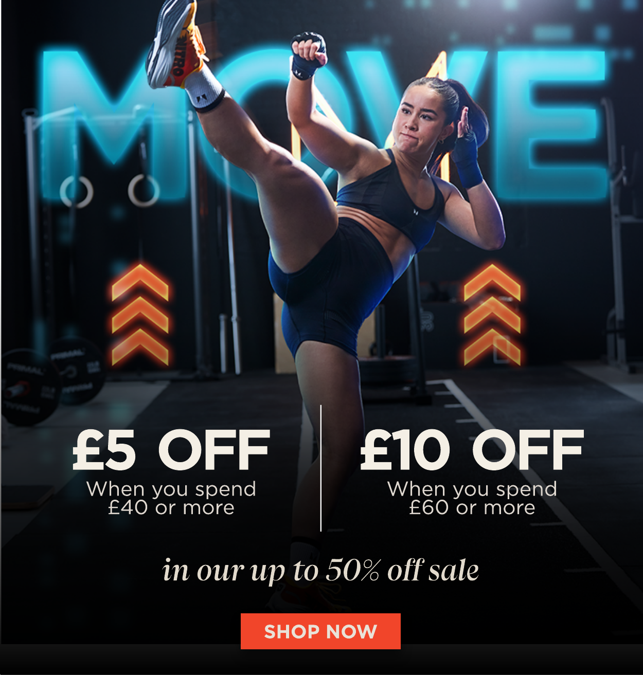 £5 off when you spend £40 | £10 off when you spend £60