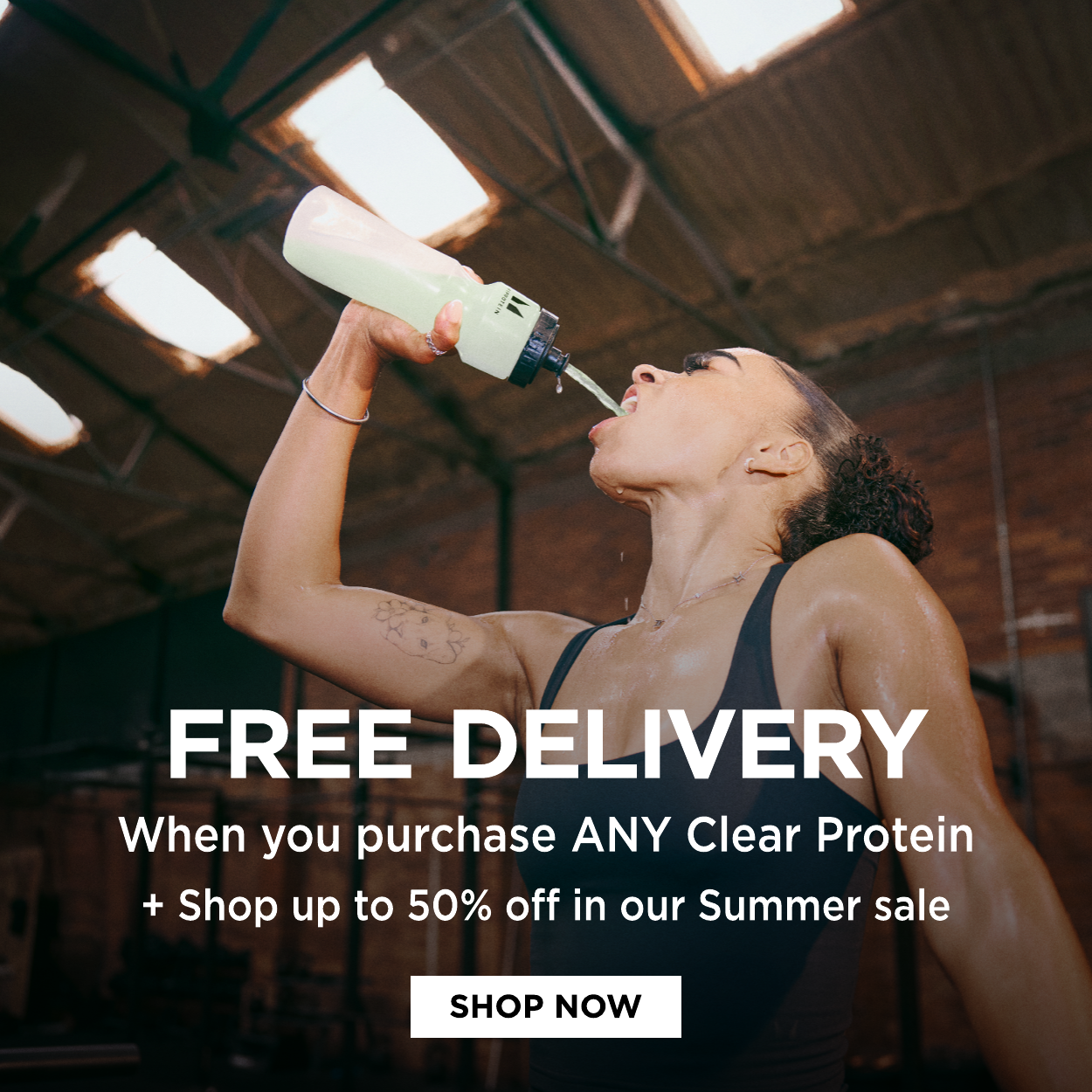 Free delivery when you purchase ANY Clear Protein