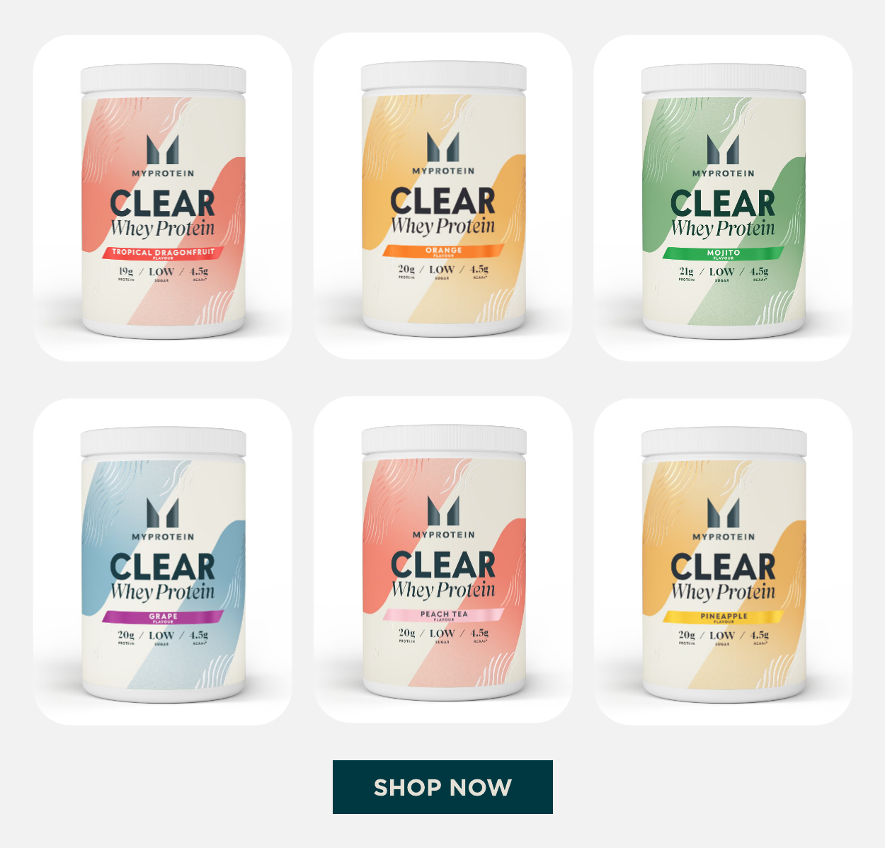 2 tubs of Clear Whey, 20 servings for £30