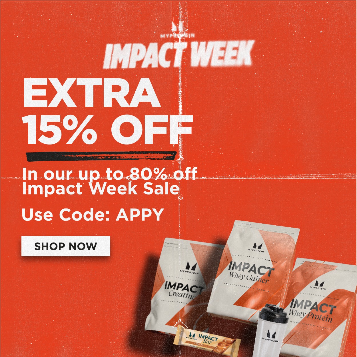 Extra 15% off in our up to 80% off Impact Week Sale with code: APPY