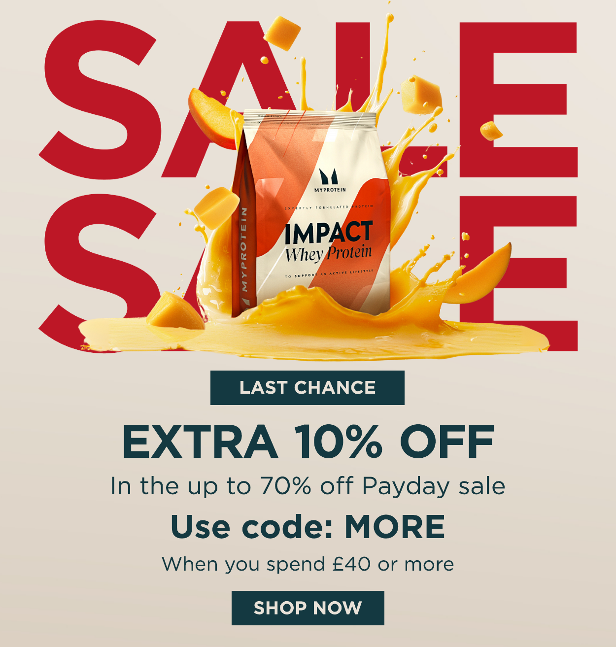 Extra 10% off in the up to 70% off Payday sale, use code: MORE