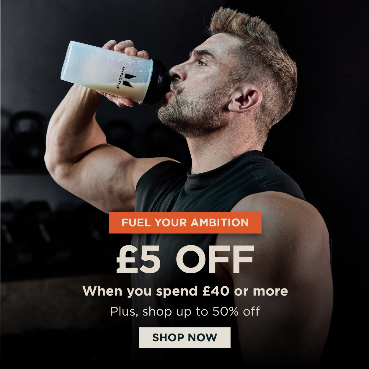 Up to 50% off + £5 off when you spend £40 or more