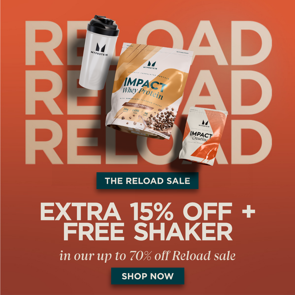 Extra 15% off + free shaker on your first order
