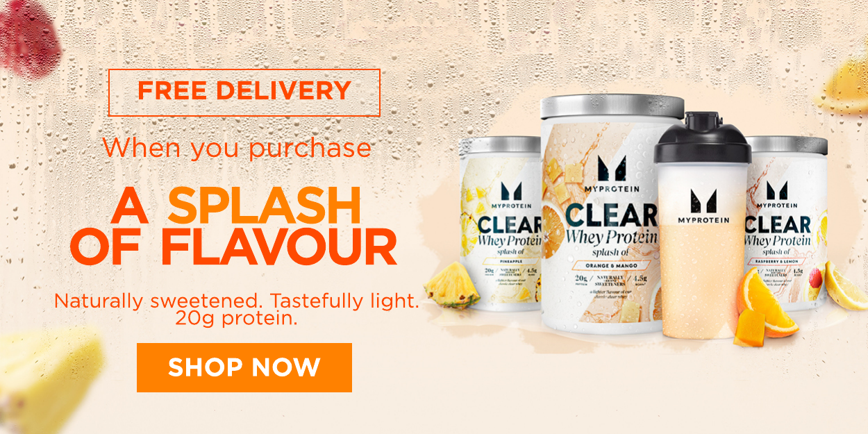 Free delivery when you purchase Clear Whey Splash