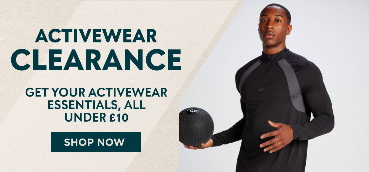 Activewear Clearance. Get your activewear essentials, all under £10.