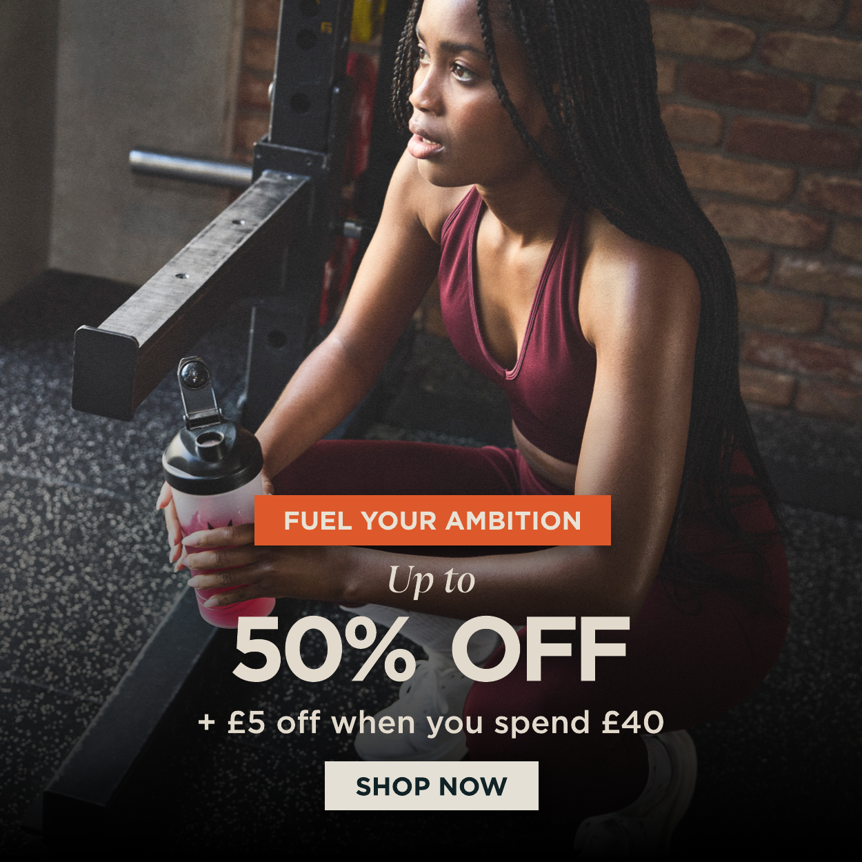 Up to 50% off + £5 off when you spend £40