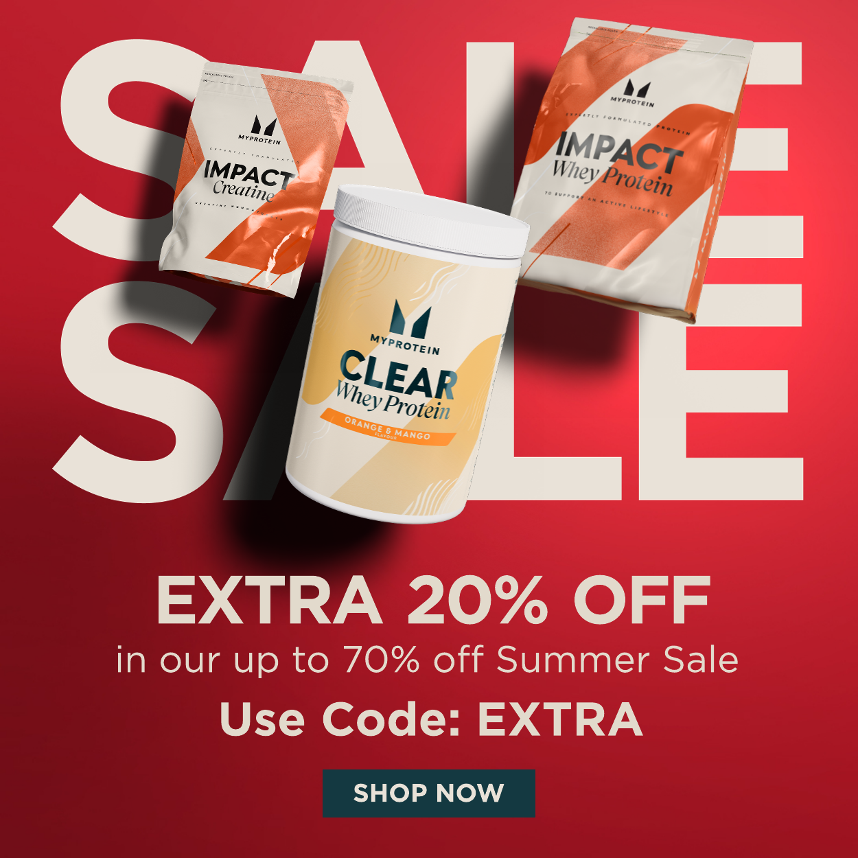 Extra 20% off in our up to 70% off Summer Sale, use code: EXTRA
