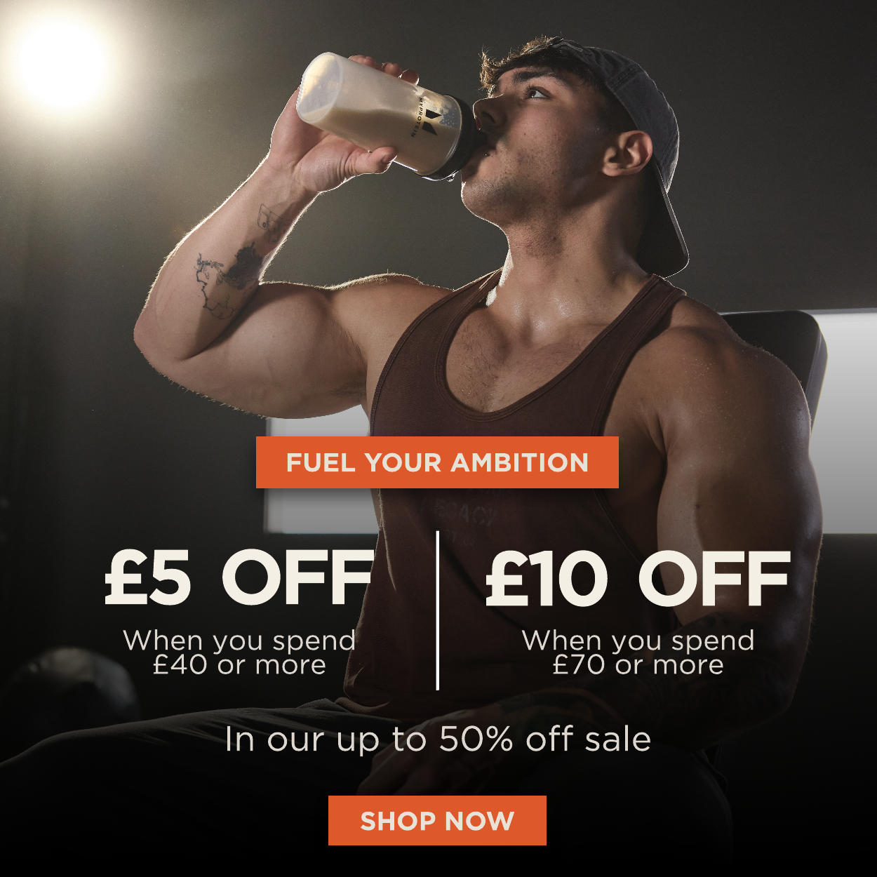 Up to 50% off: Extra £5 off when you spend £40, £10 off when you spend £70