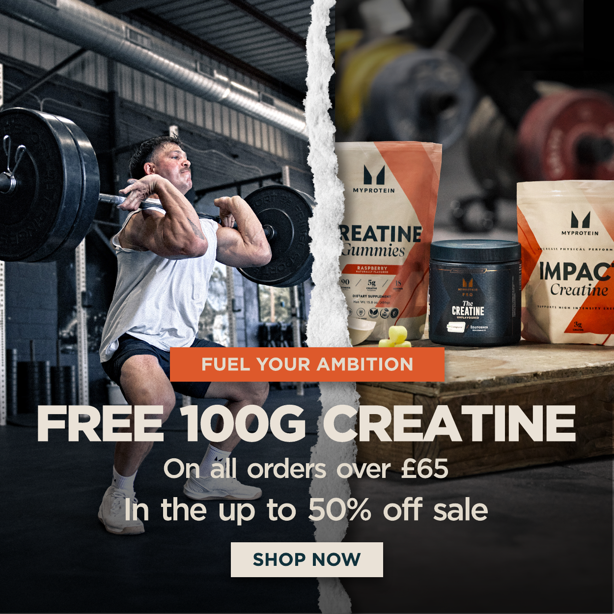 Free 100g Creatine on all orders over £65