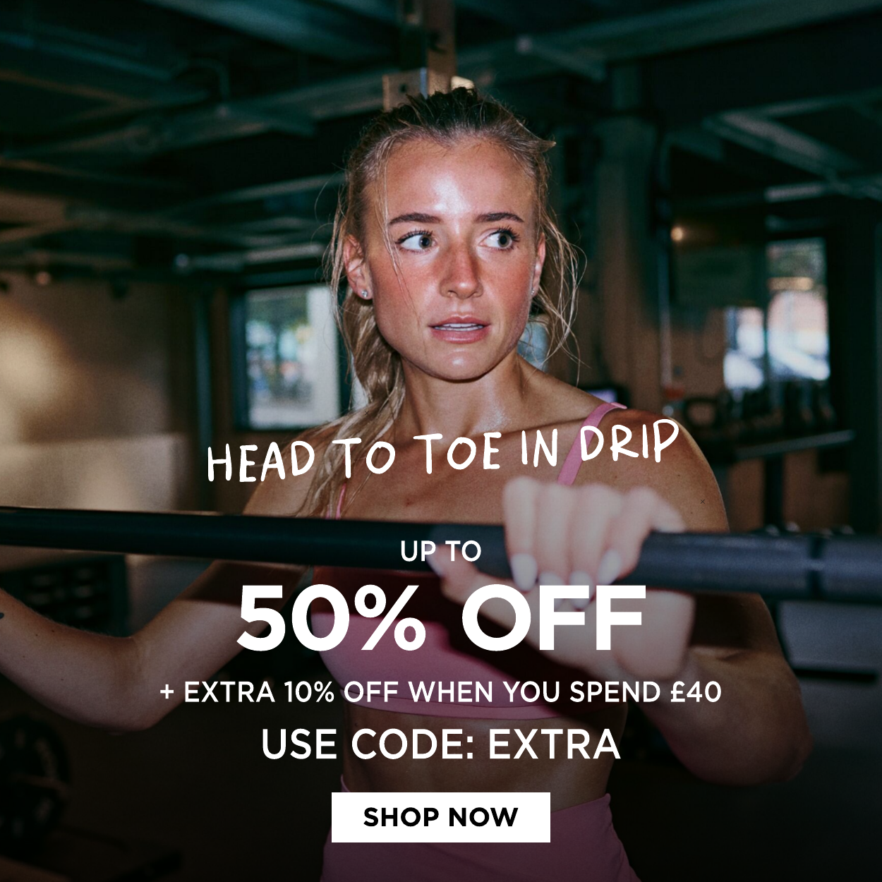 Up to 50% off + extra 10% off when you spend £40