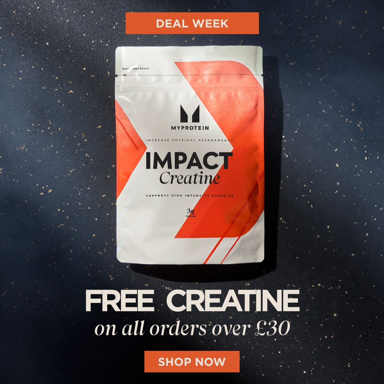 Free creatine on every order of £30 or more