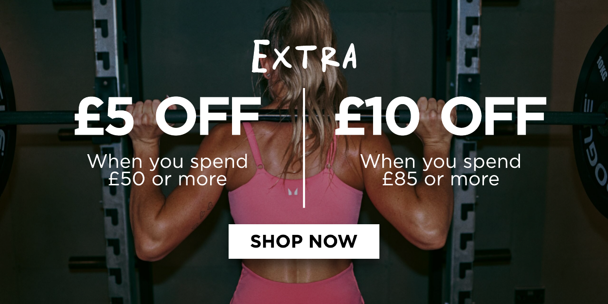 Extra £5 off when you spend £50 or more. Extra £10 off when you spend £85 or more.