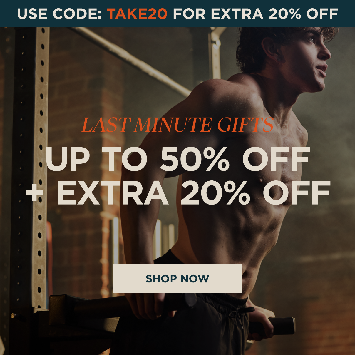 up to 50% off plus extra 20% off with code TAKE20