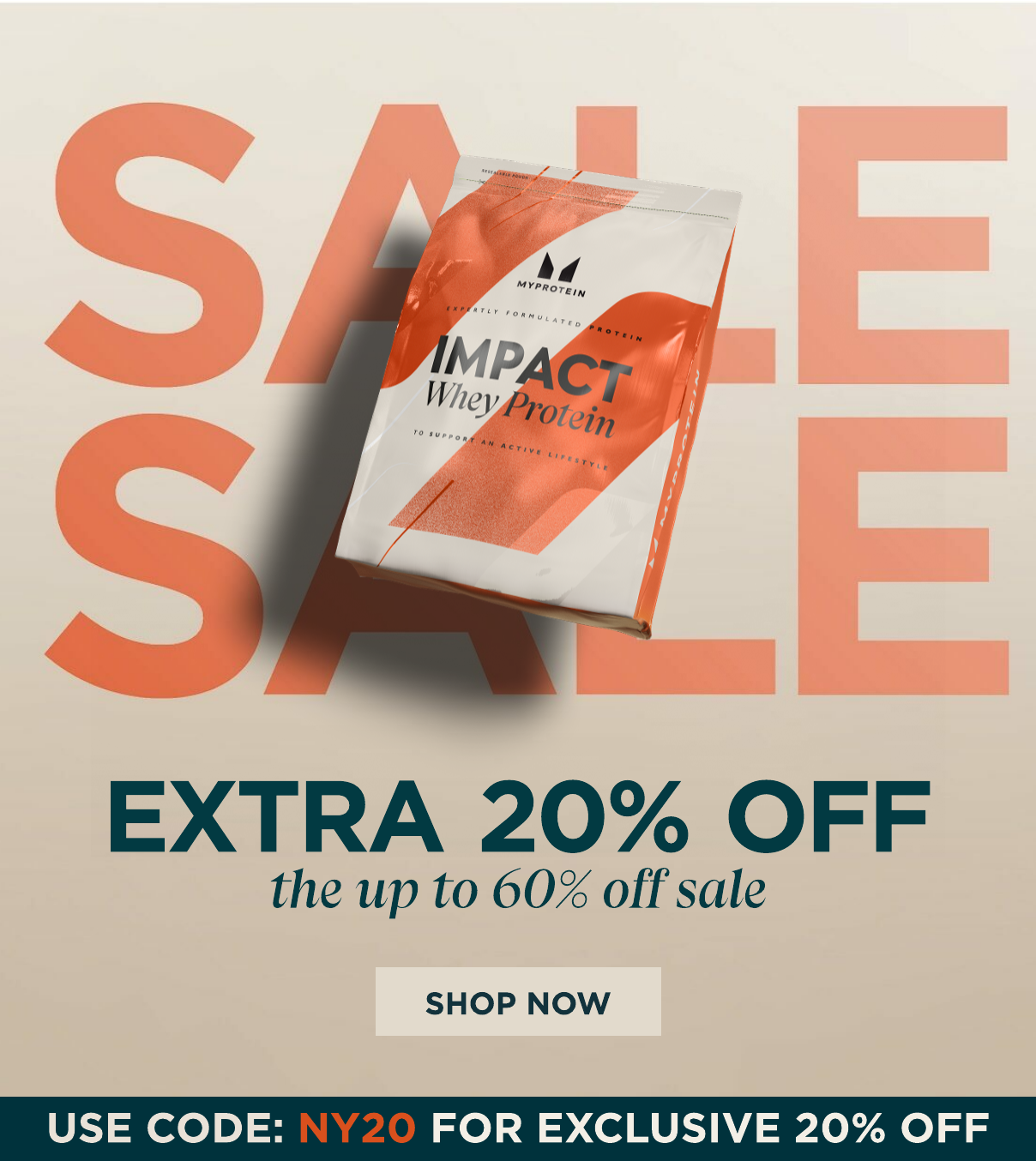 Up to 60% off plus an extra 20% off with code NY20