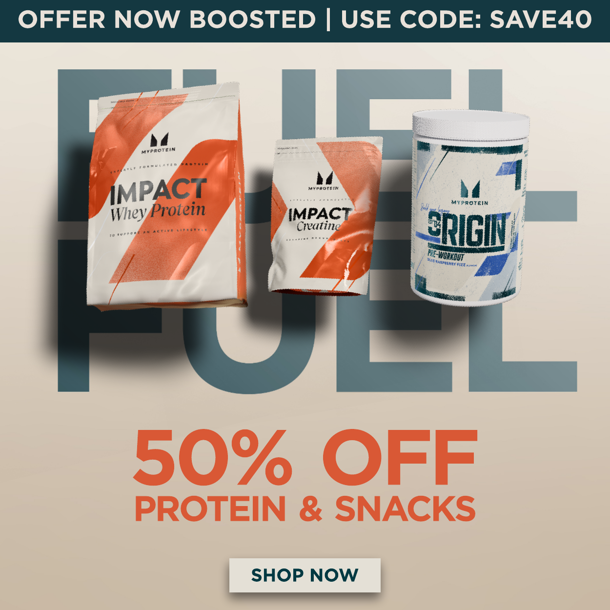 50% off site wide with code SAVE40