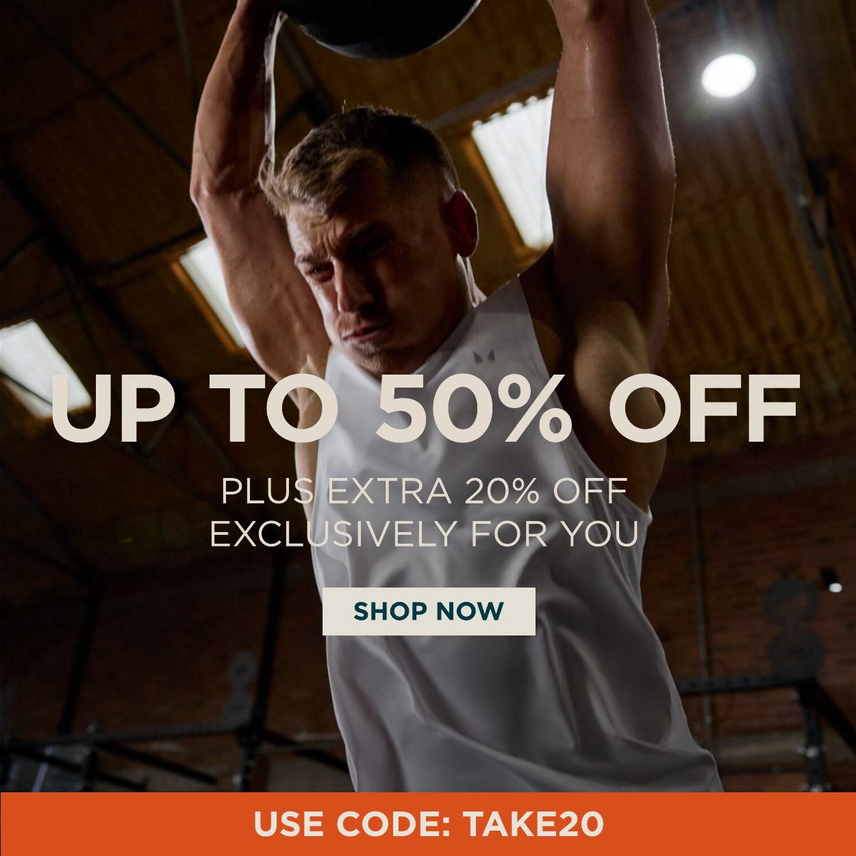 up to 50% off with exclusive 20% off on top, use code TAKE20