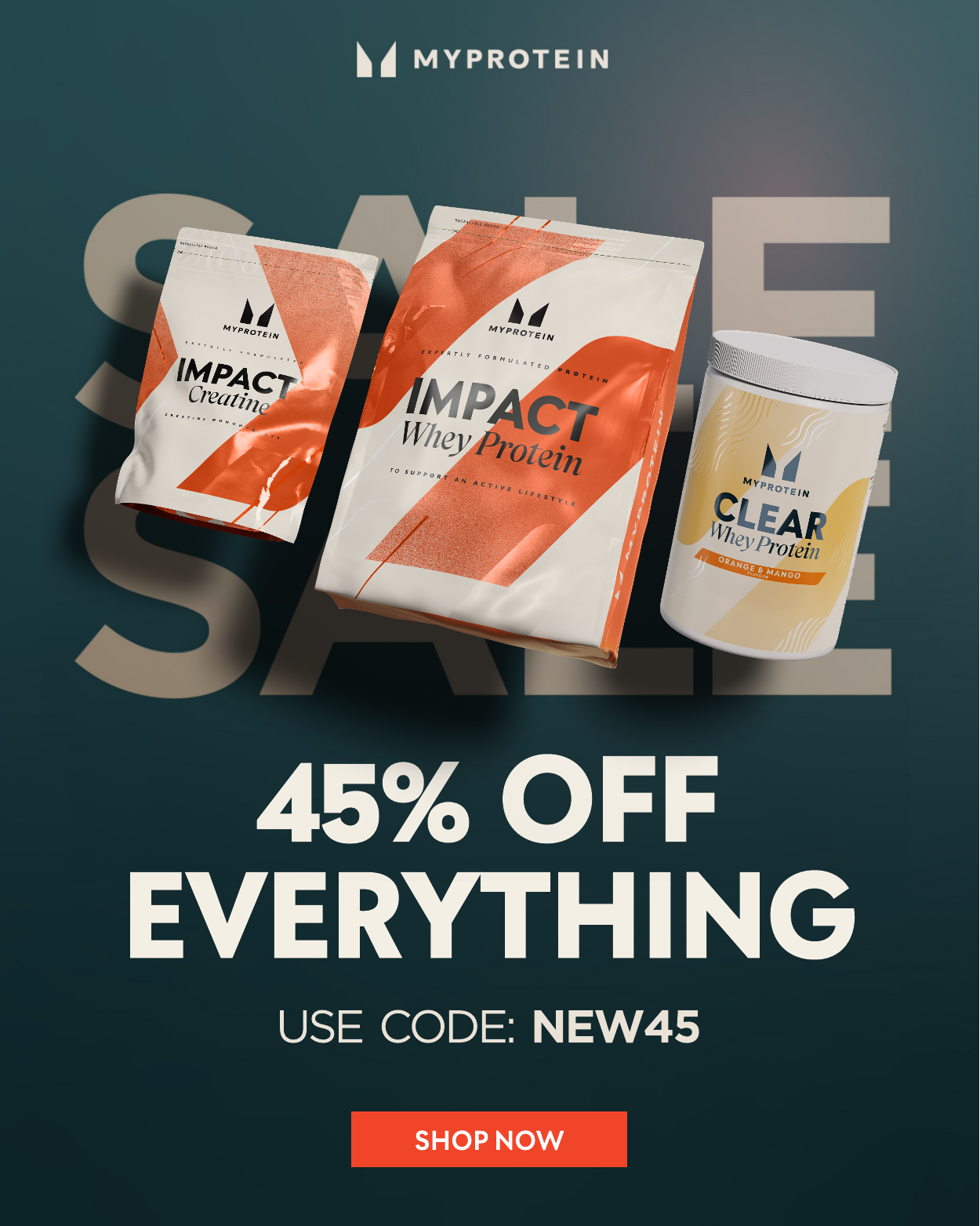 45% off everything with code NEW45