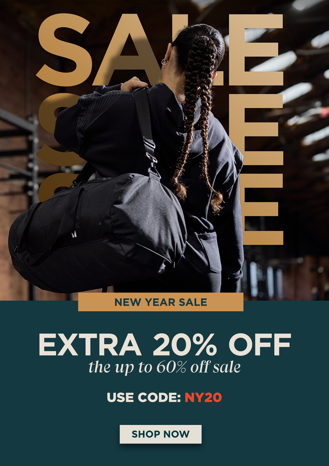 Up to 60% off plus an extra 20% off everything with code NY20