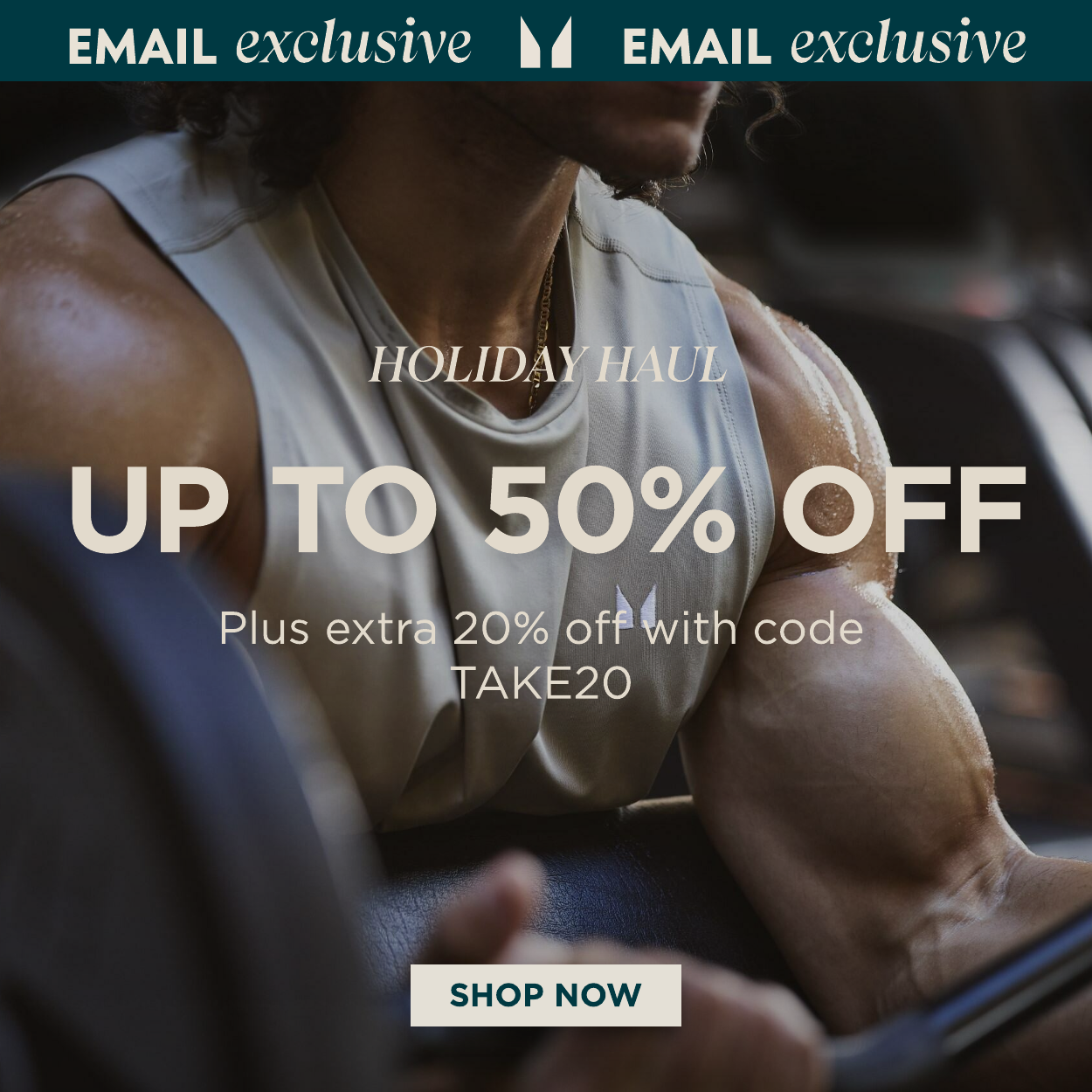 up to 50% off plus extra 20% off with code TAKE20