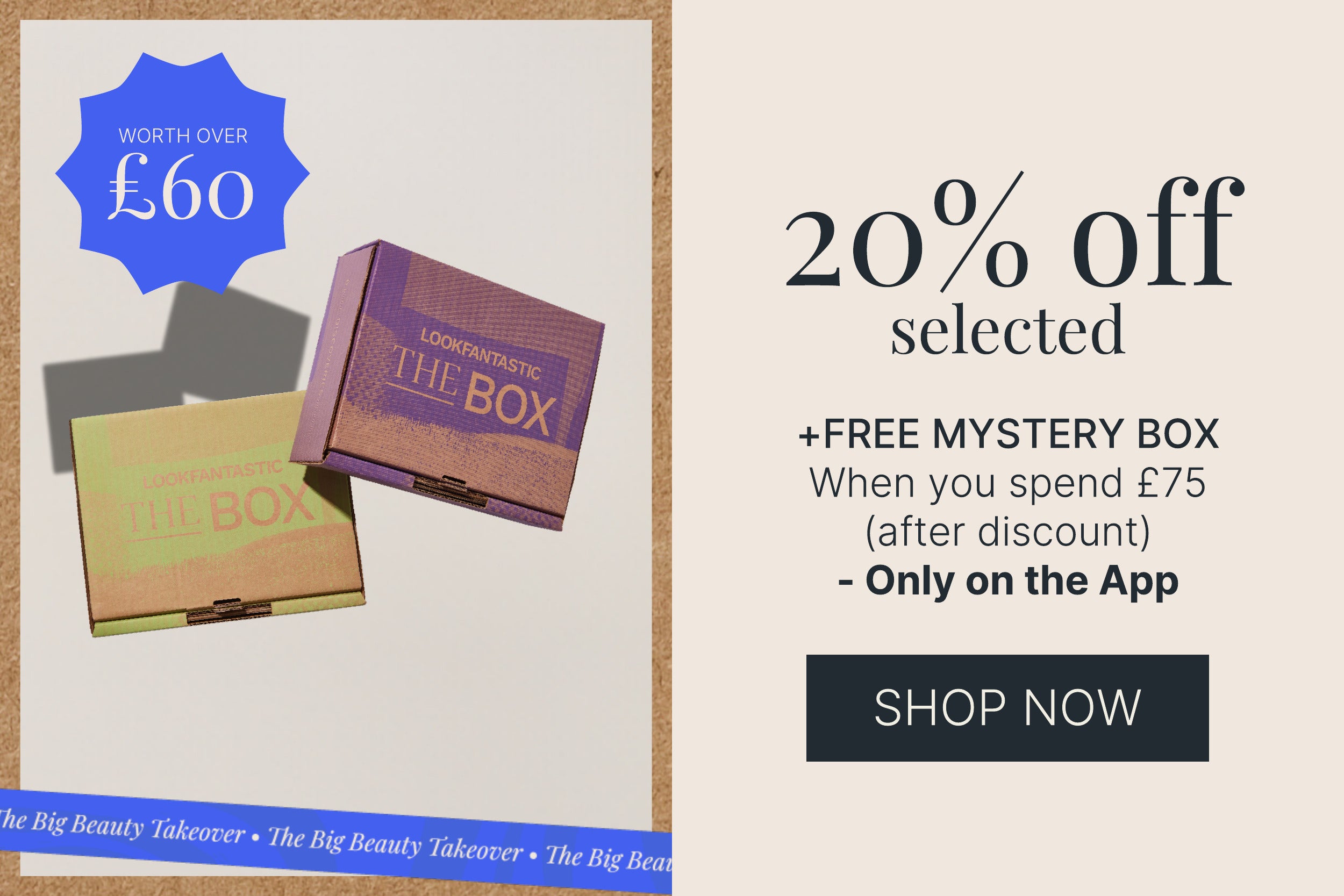 20 PERCENT OFF PLUS FREE MYSTERY BOX