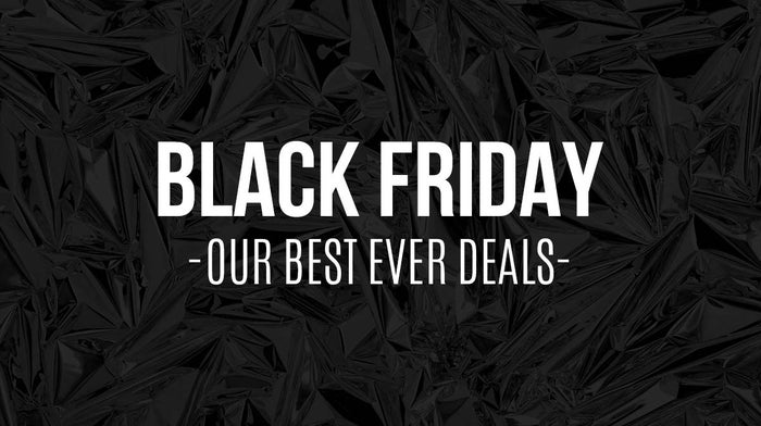 IWOOT Black Friday - OUR BEST EVER DEALS - white writing on black foil background