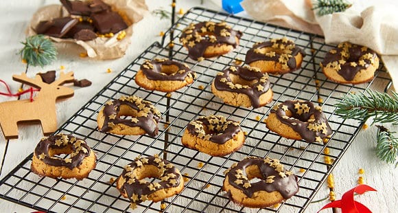 Christmas chocolate doughnuts