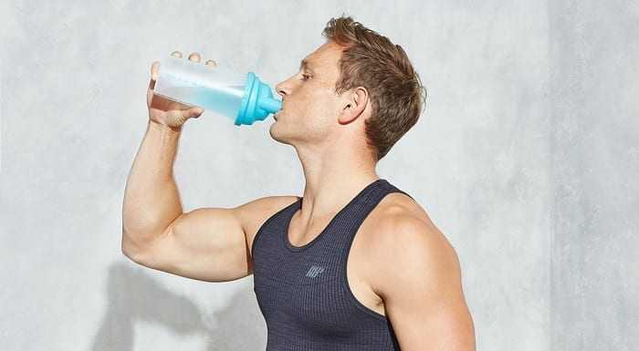 male drinking water