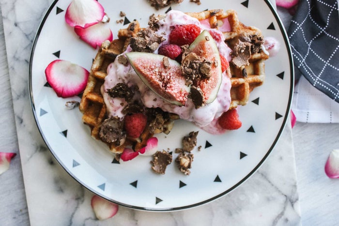 Waffles con fichi e crema di cioccolato