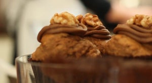 Protein Coffee and Walnut Muffins with Protein Frosting